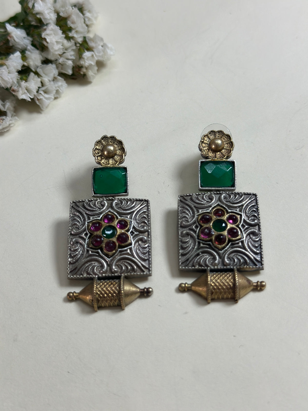 Maharani Regal Emerald Earrings