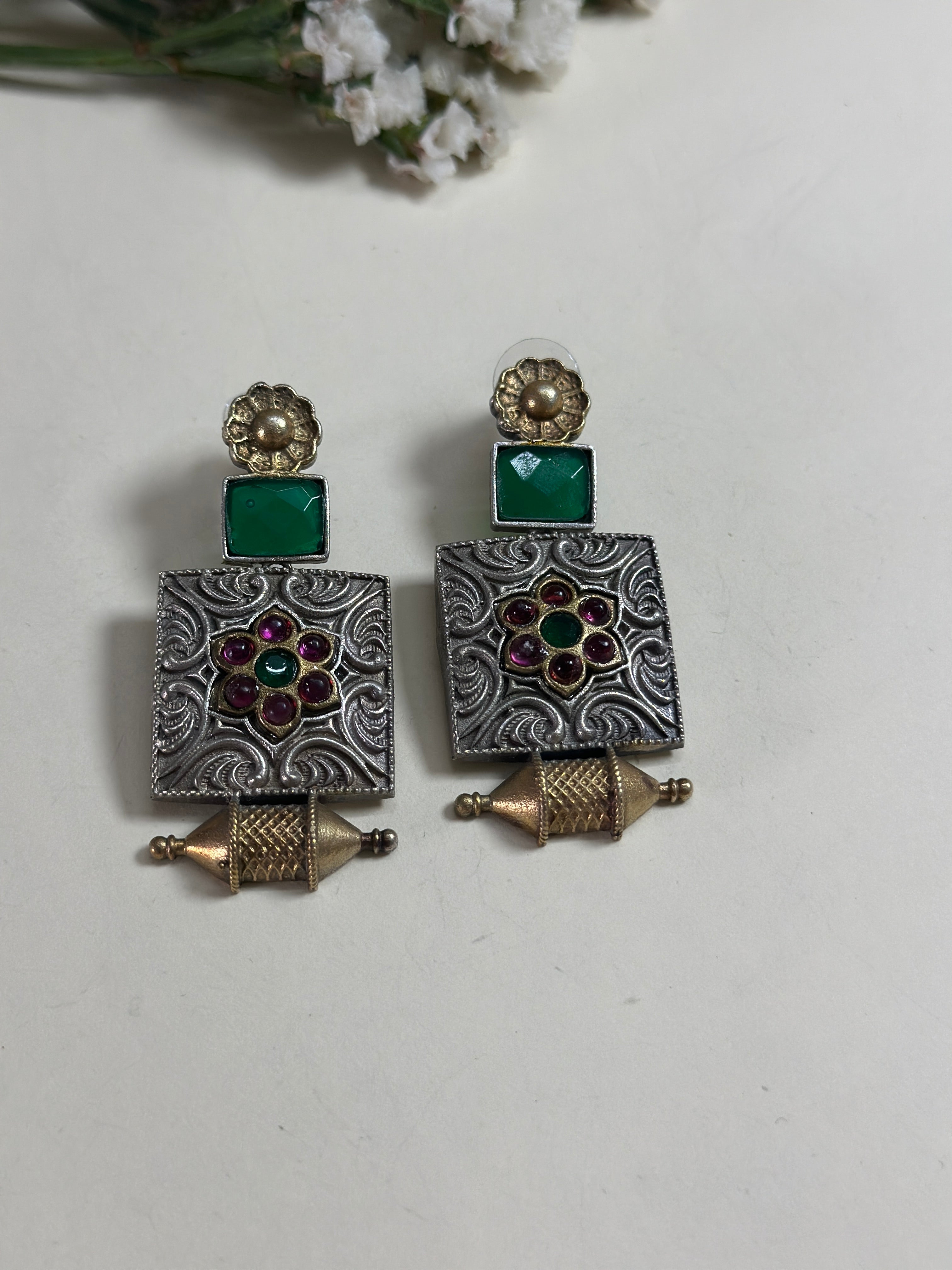 Maharani Regal Emerald Earrings