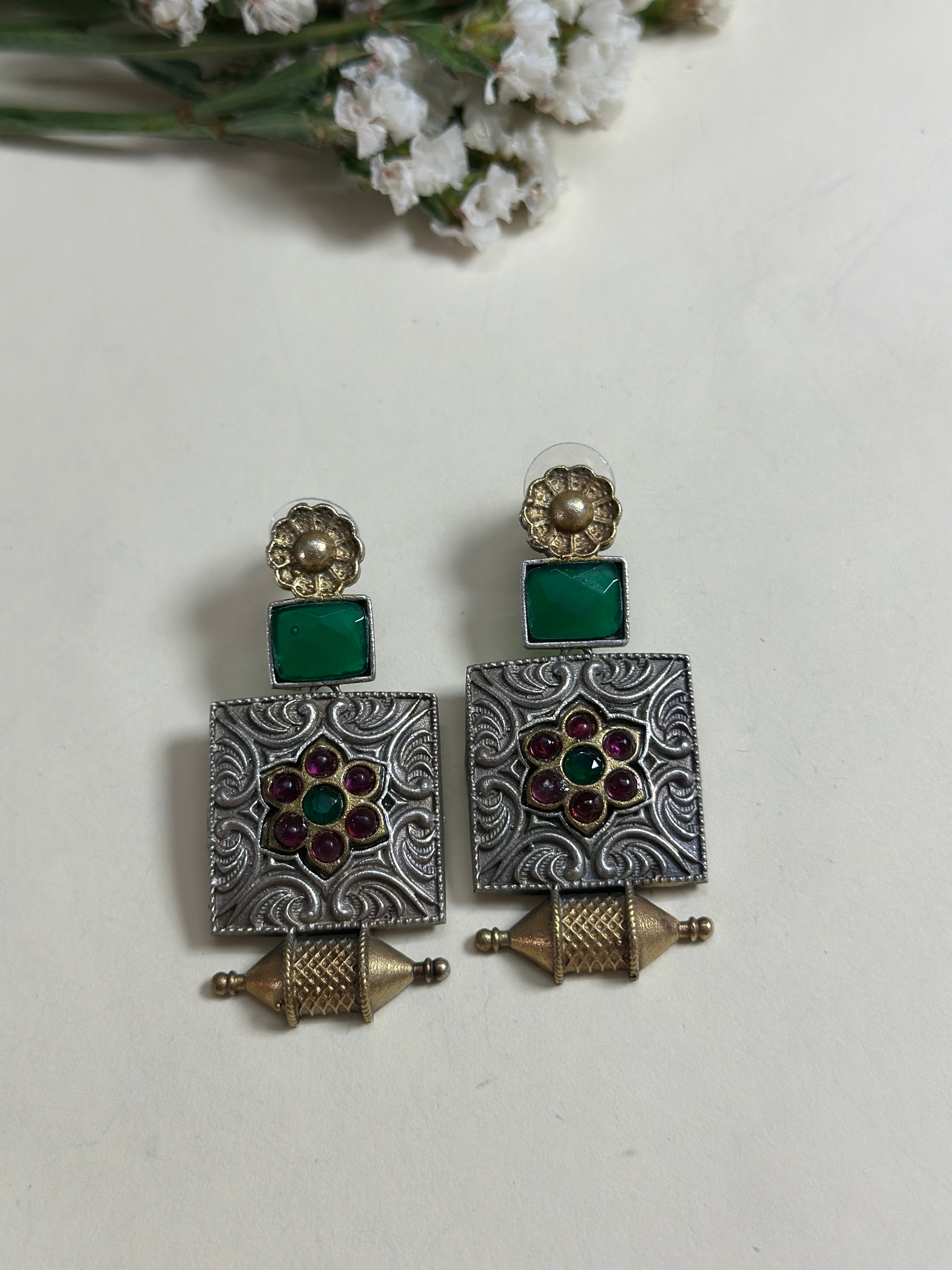 Maharani Regal Emerald Earrings