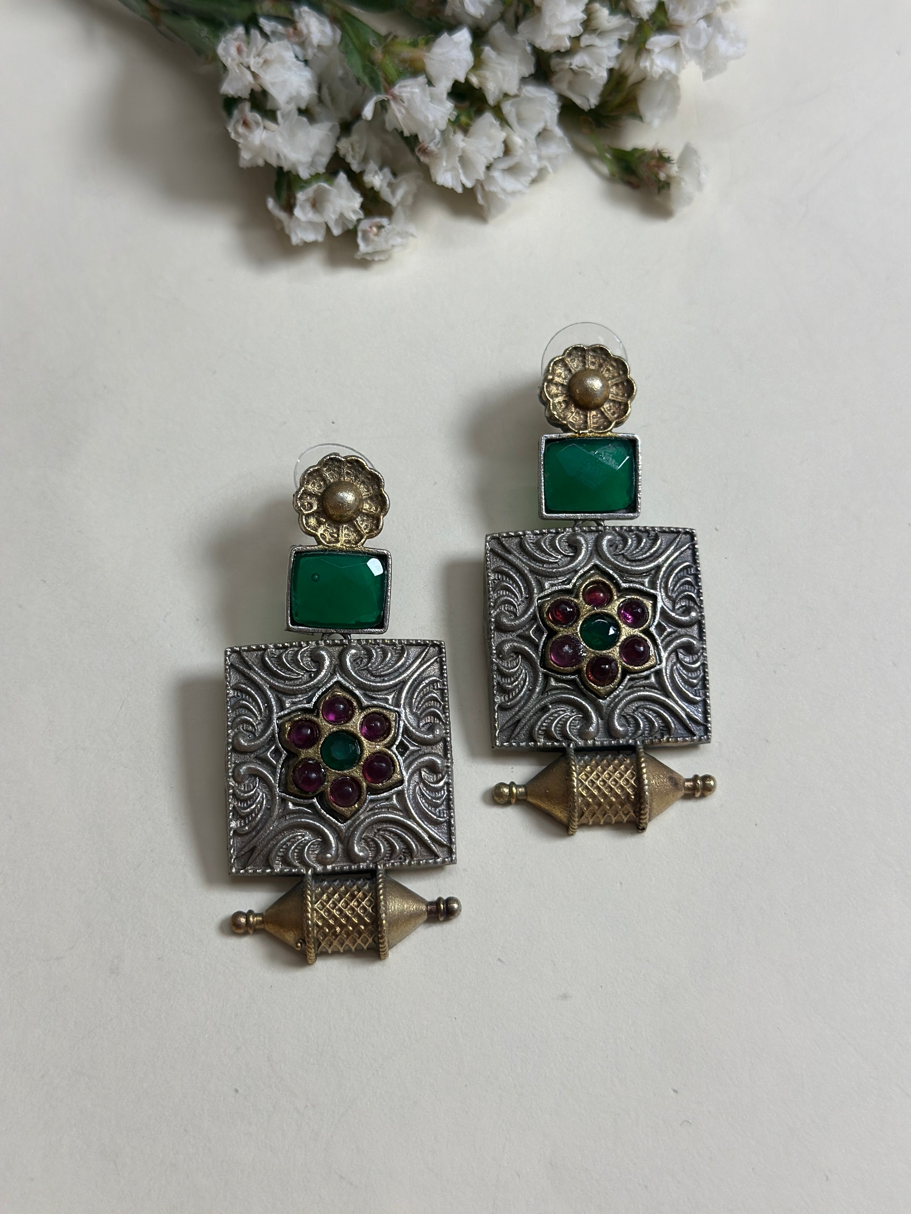 Maharani Regal Emerald Earrings