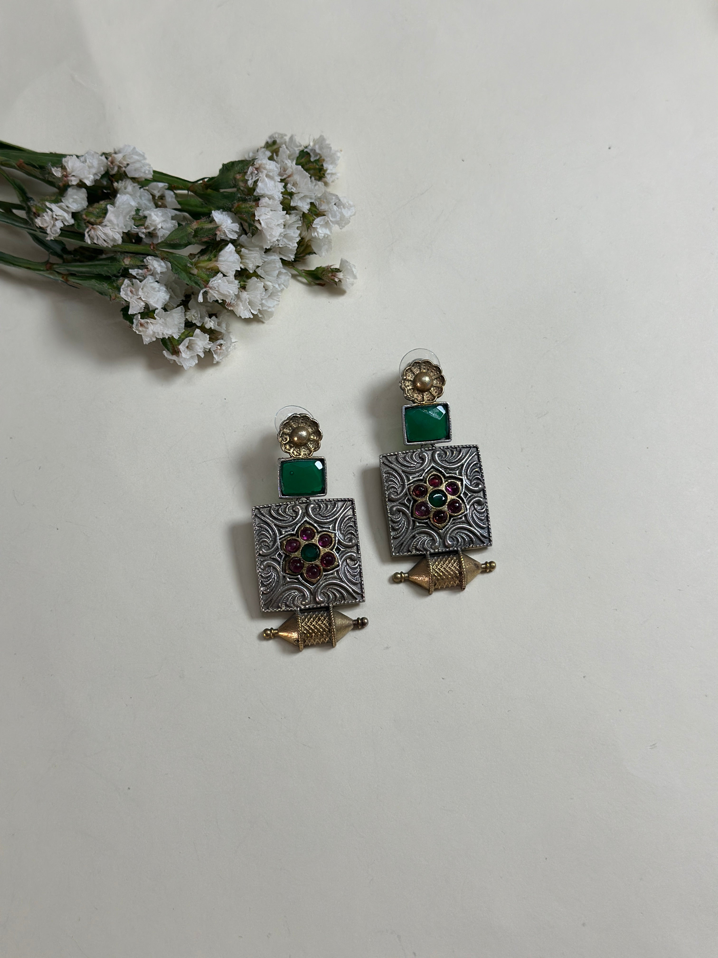 Maharani Regal Emerald Earrings