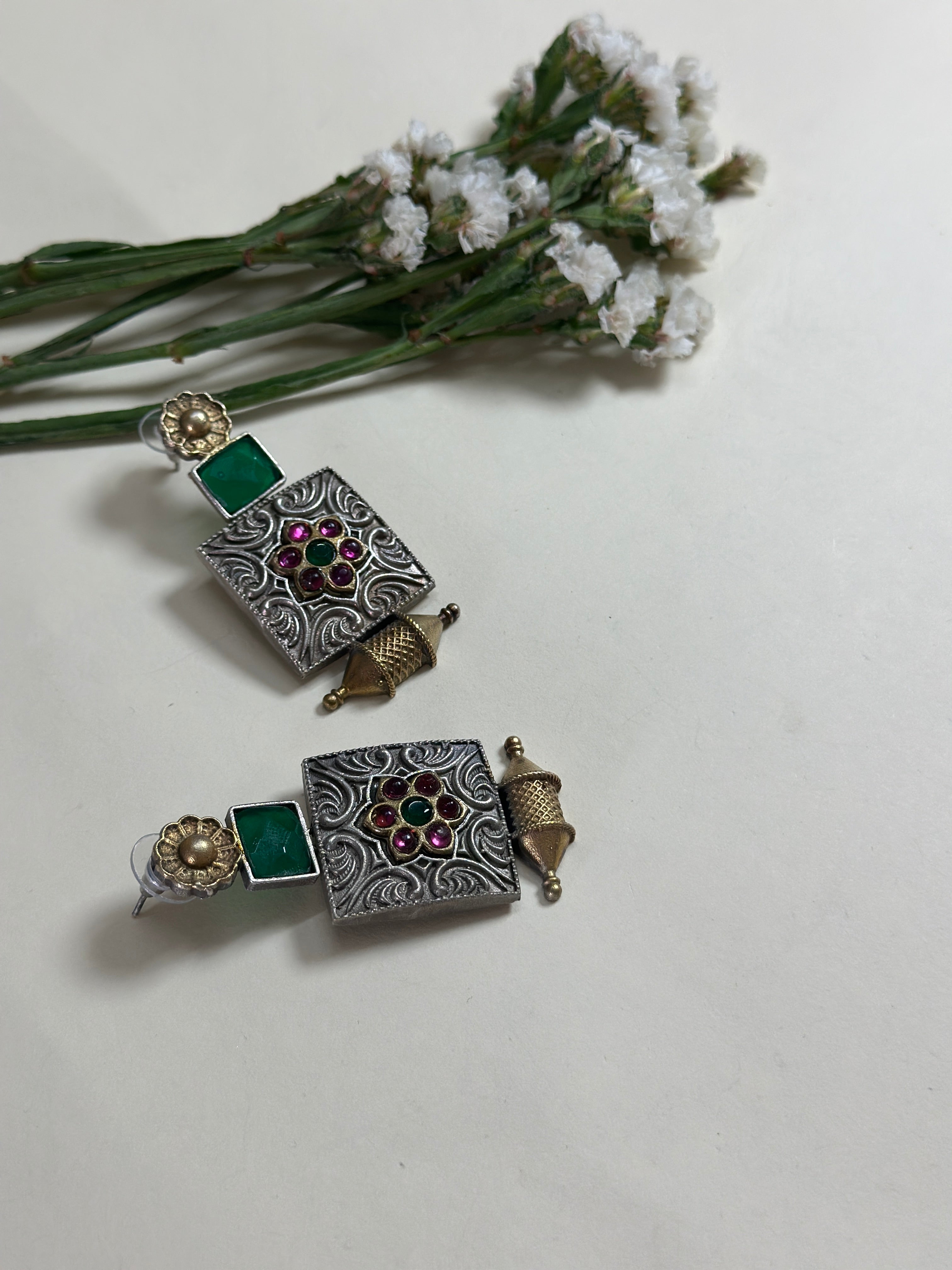 Maharani Regal Emerald Earrings