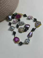 Golden Kaleidoscope Stone Necklace