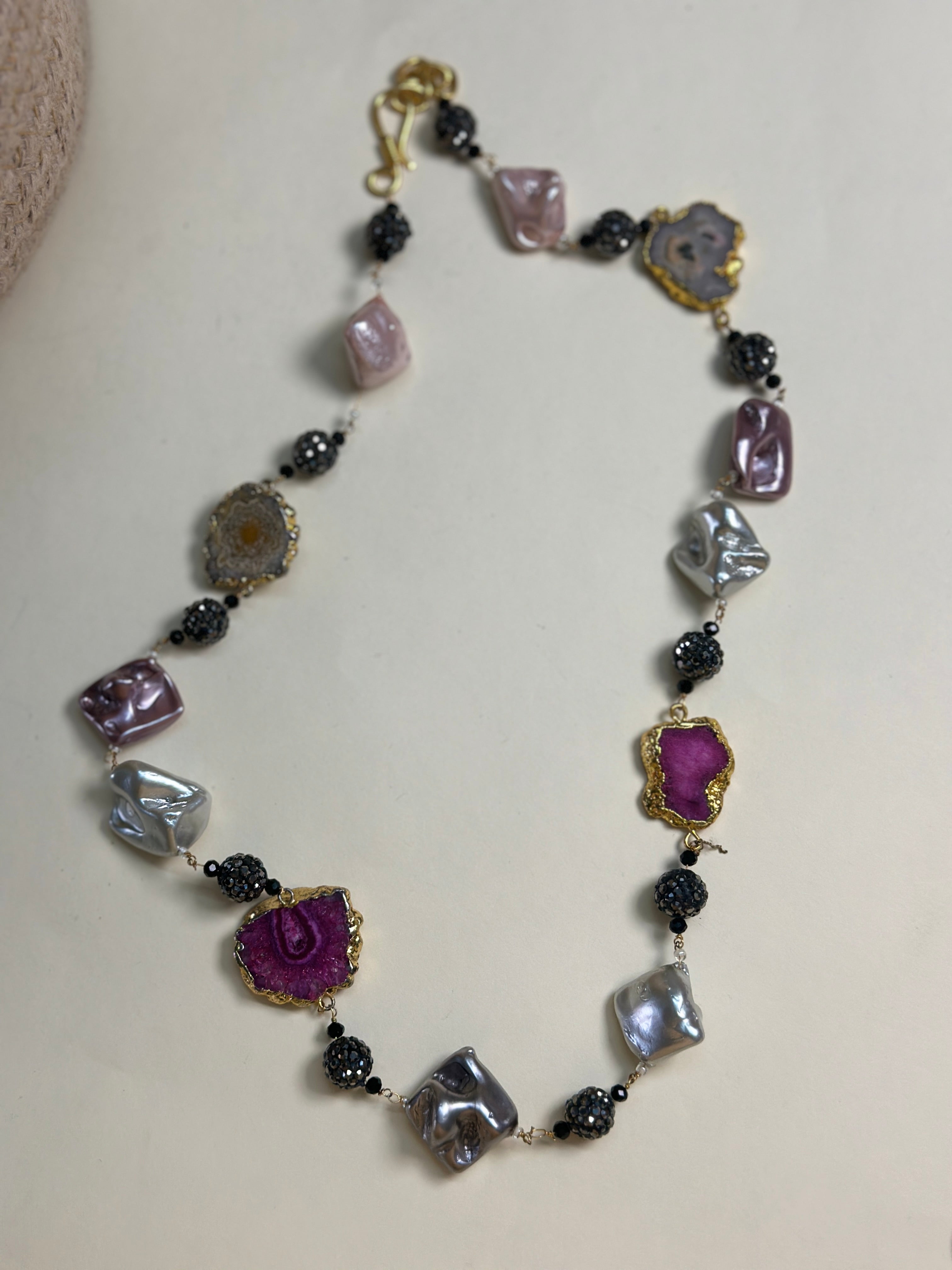 Golden Kaleidoscope Stone Necklace