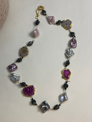 Golden Kaleidoscope Stone Necklace