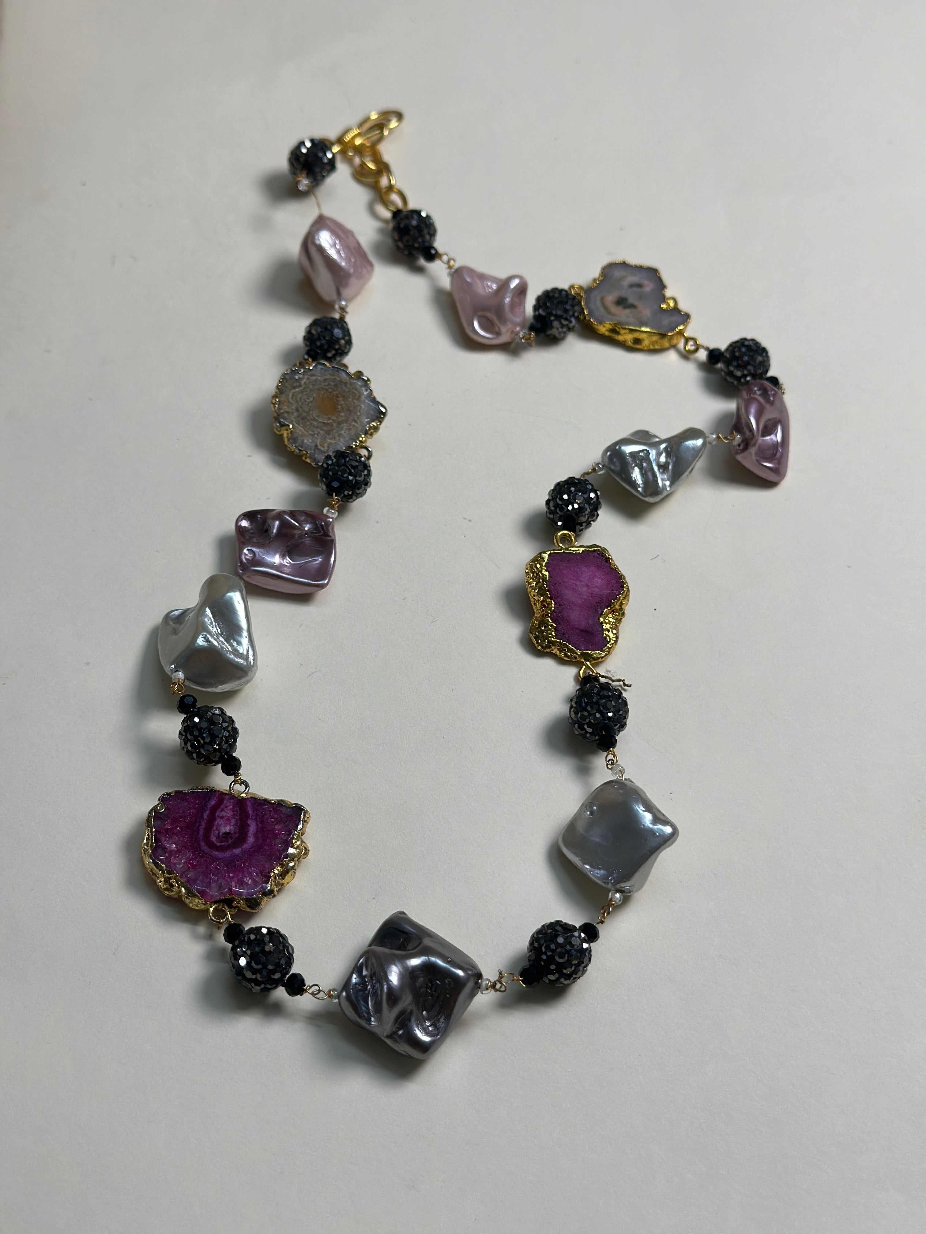 Golden Kaleidoscope Stone Necklace