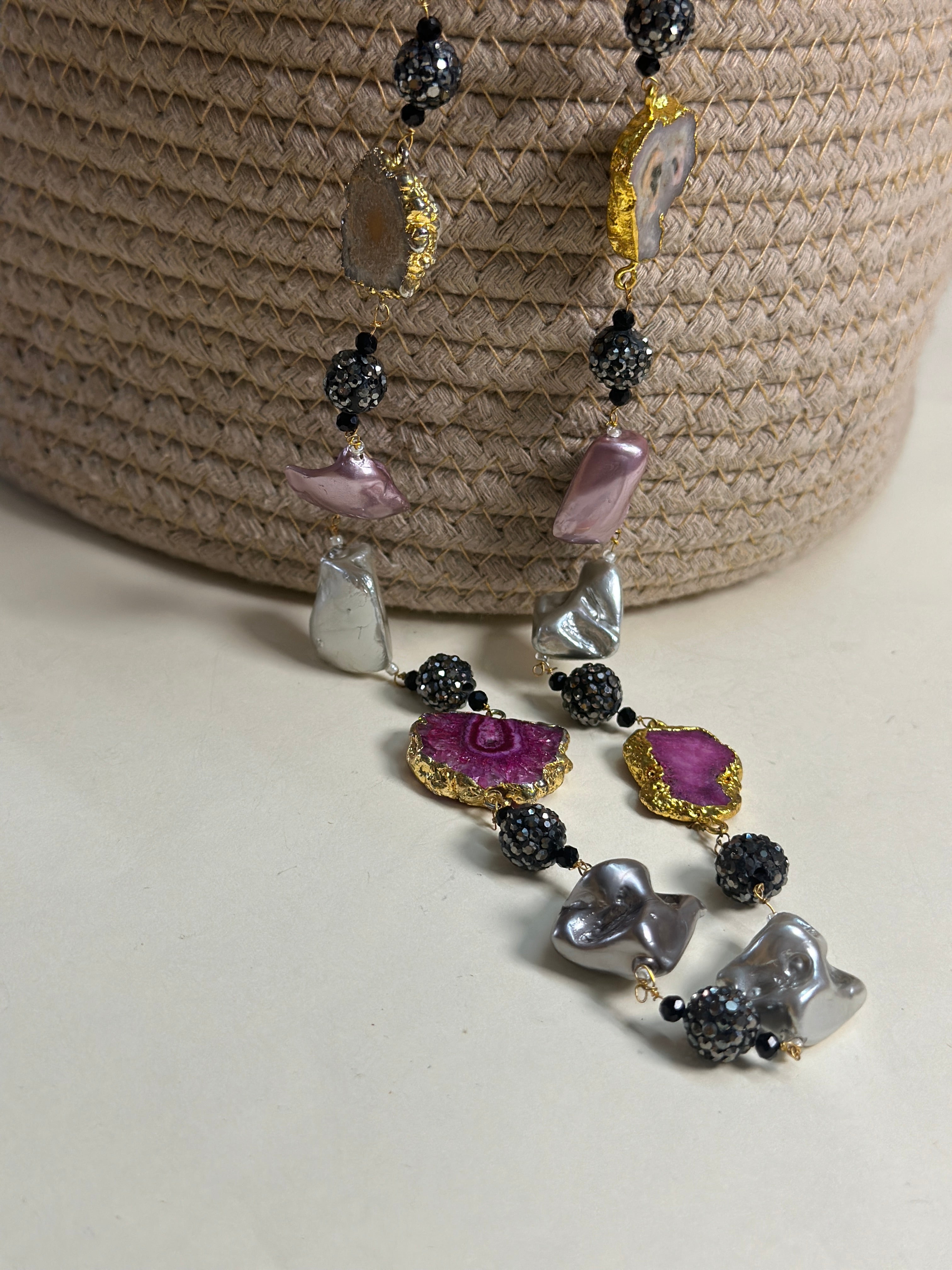 Golden Kaleidoscope Stone Necklace