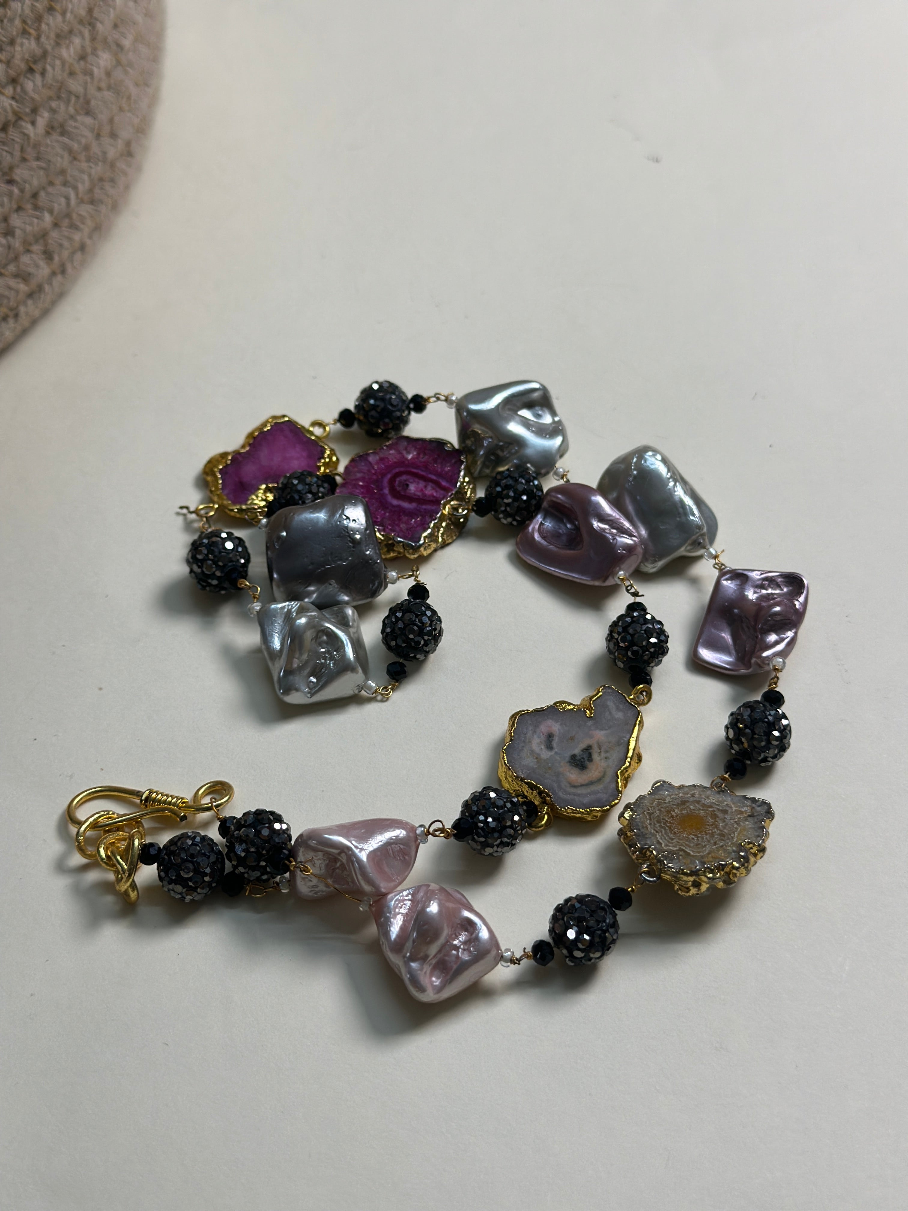 Golden Kaleidoscope Stone Necklace