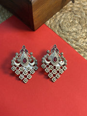 Imperial Ruby Pearl Earrings