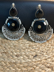 Noir Royal Dual-Stone Earrings