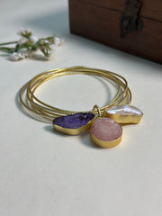 Multistone Charm Bangles Bracelet