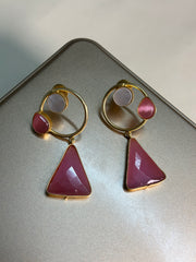 Blush Luxe Triangle Earrings