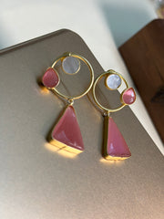 Blush Luxe Triangle Earrings
