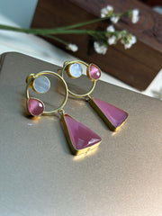 Blush Luxe Triangle Earrings